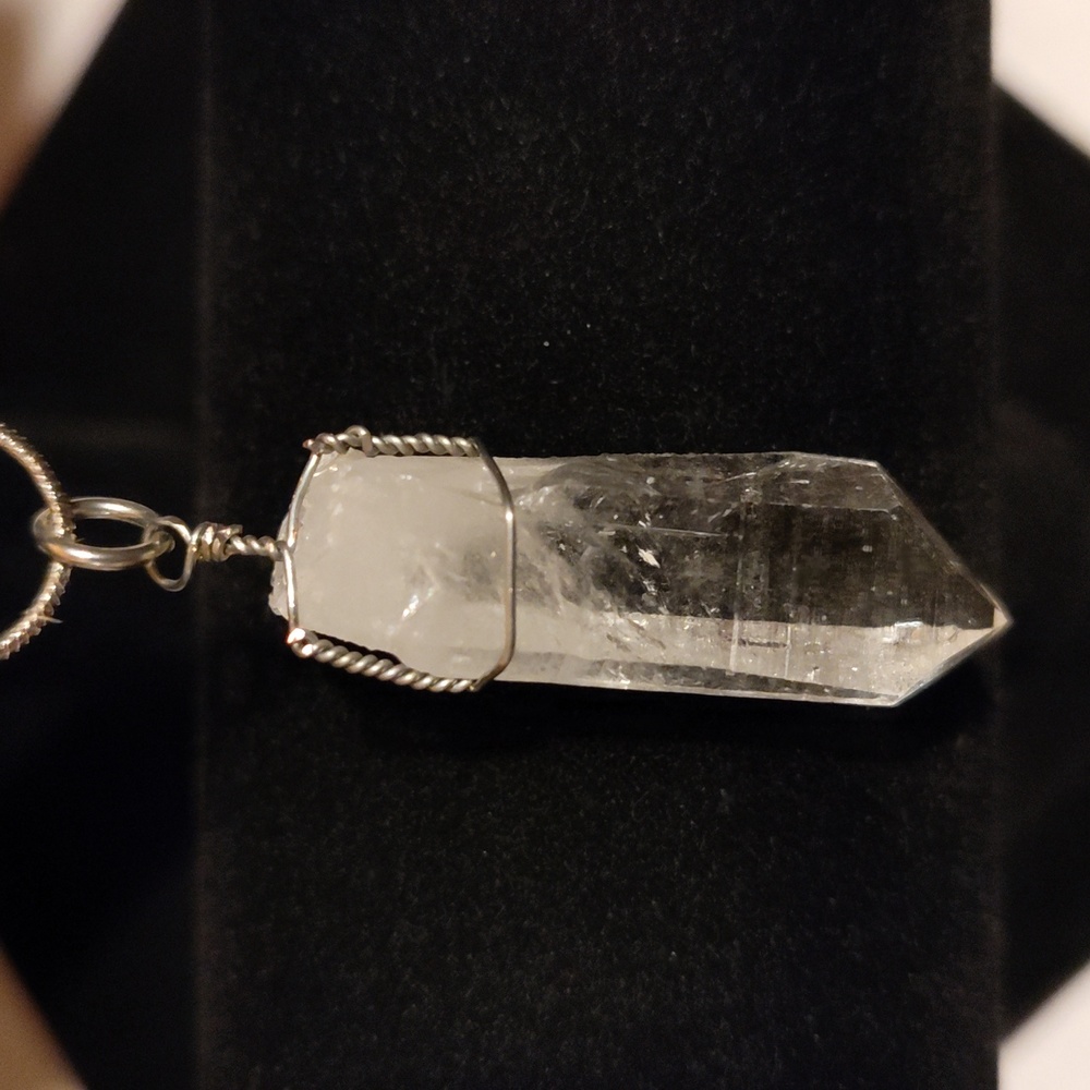 Handcrafted Wire Wrapped Natural Terminated Clear Quartz Necklace